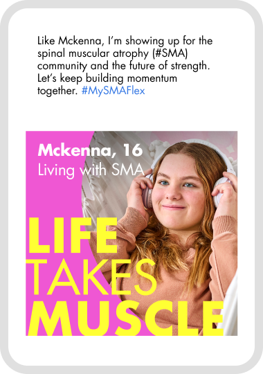 Smartphone with a Life Takes Muscle #MySMAFlex social media post